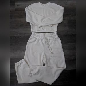 2pc Sweatsuit Cream size M